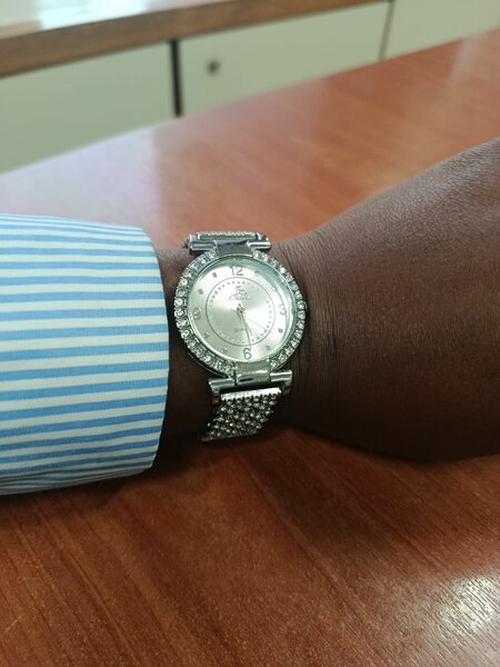 Montre élégante en acier brillant