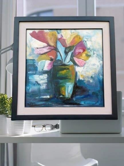 Tableau Abstrait Fleurs