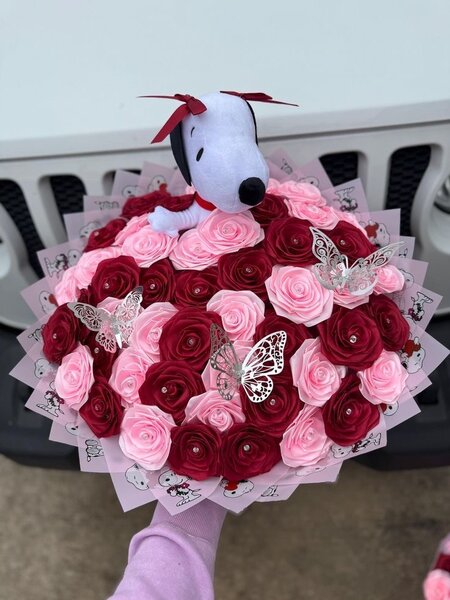 Bouquet de Roses en Peluche