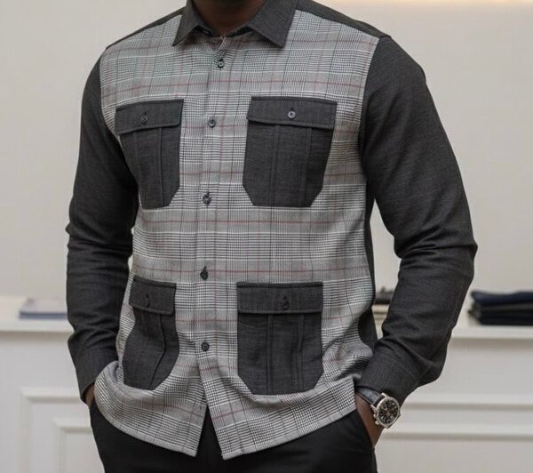 Chemise homme à carreaux 4 poc