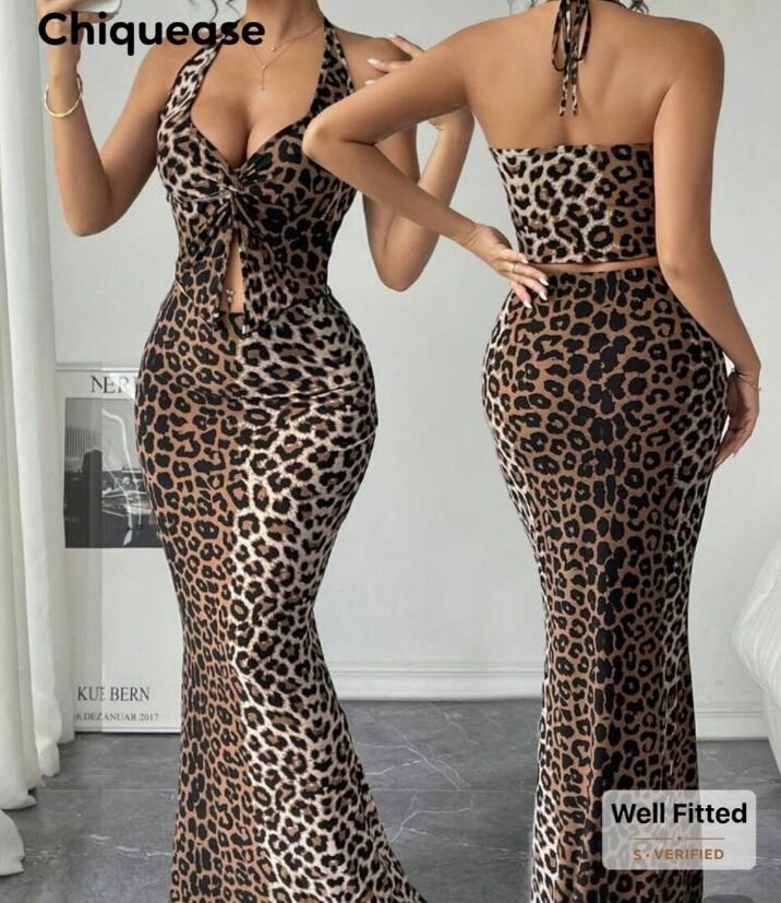 Robe longue léopard chic