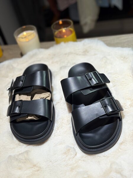 Sandale Noire En cuir