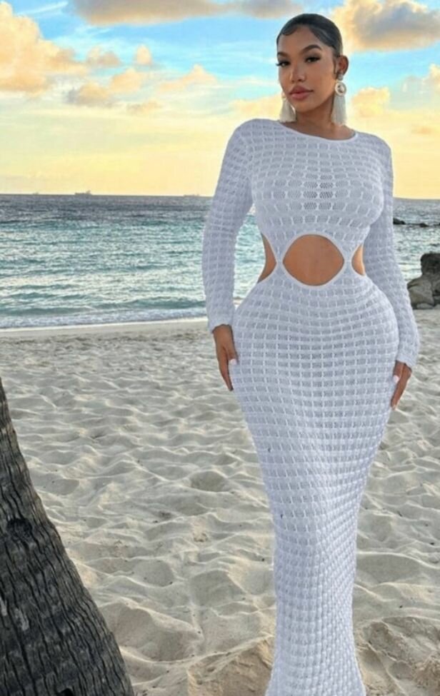 Robe Longue Blanche Crochet