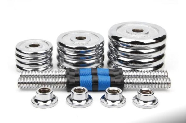 Haltères réglables chromés