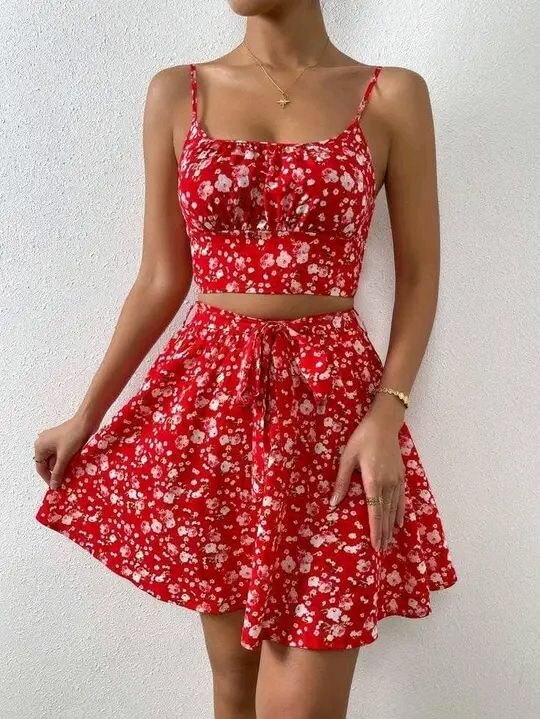 Ensemble d'été à fleurs féminines