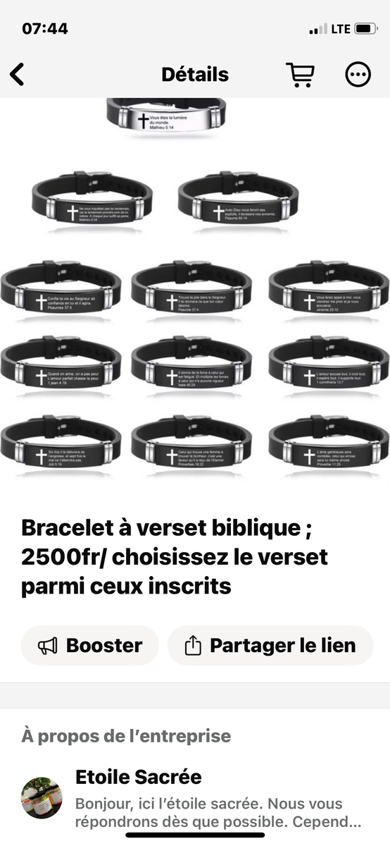 Bracelet avec verset biblique