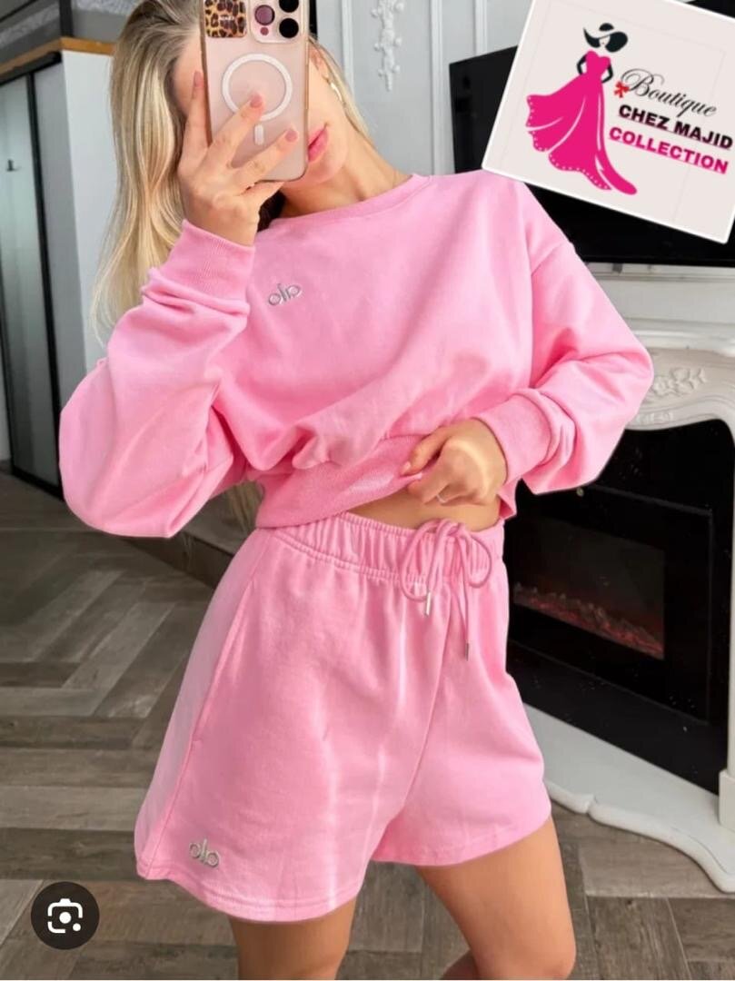 Ensemble décontracté rose pour femme