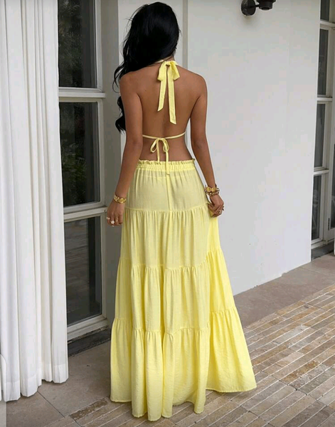 Ensemble d'été jaune chic