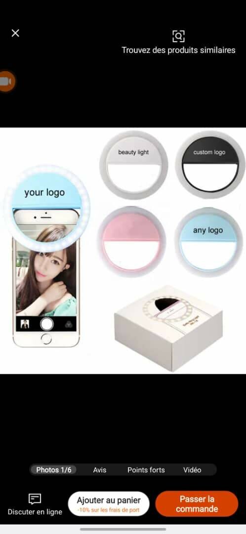 Lumière Anneau Selfie LED