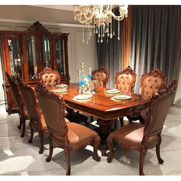 Chaise de salle à manger en cuir marron