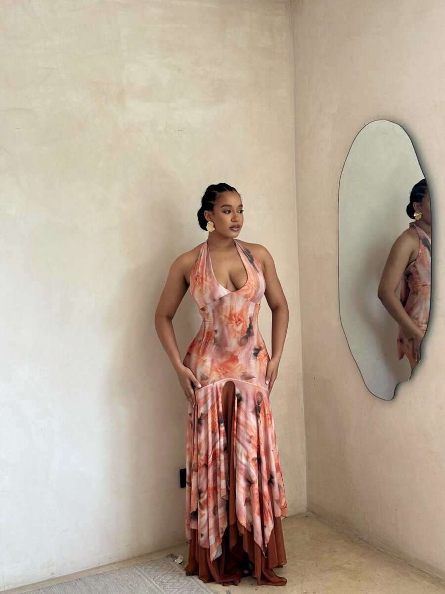 Robe élégante à imprimé floral