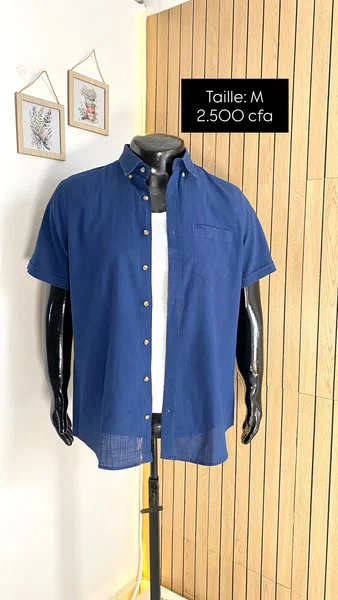 Chemise Bleu Homme Décontractée