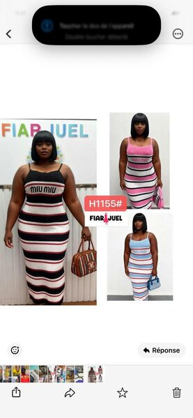 Robe rayée moulante femme