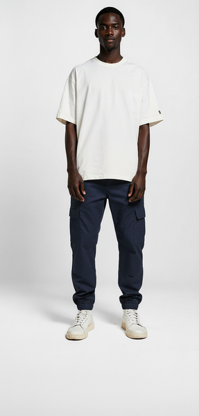 Pantalon cargo bleu marine homme