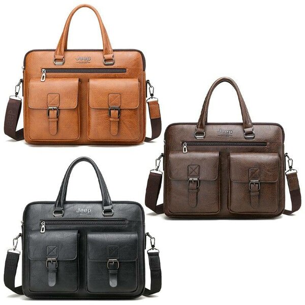 Sacoche en cuir Jeep homme