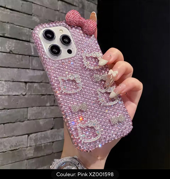 Étui iPhone en cristal rose