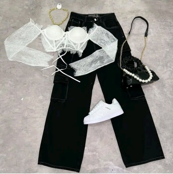 Ensemble chic femme noir et blanc