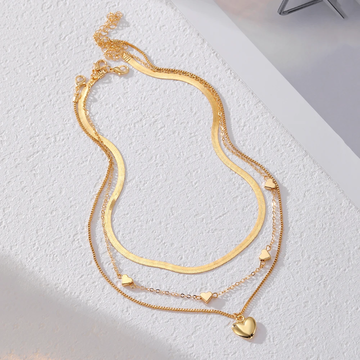 Collier Couches Cœur Doré