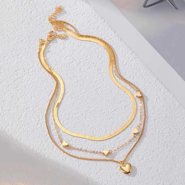 Collier Couches Cœur Doré