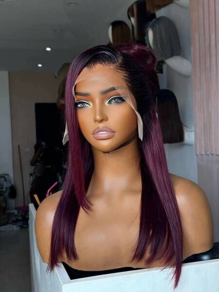 Perruque Synthétique Bordeaux