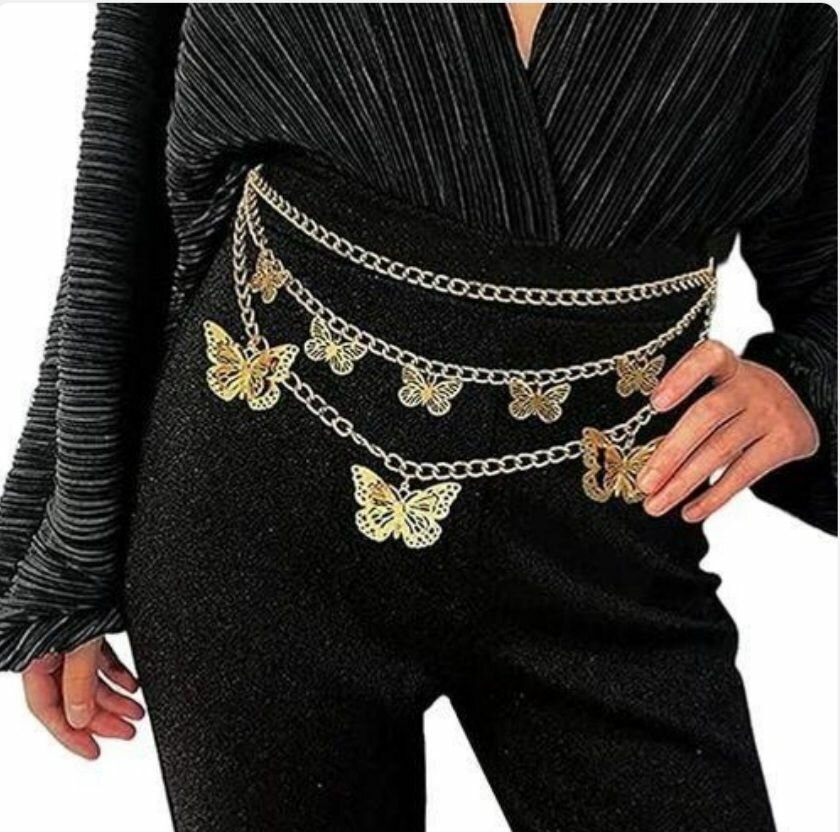 Ceinture chaîne papillons élégante
