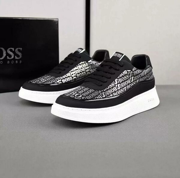 Sneakers BOSS en cuir noir