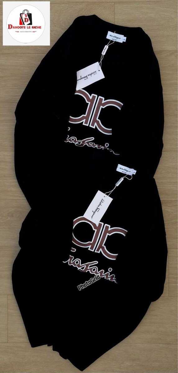 T-shirt noir à logo stylé