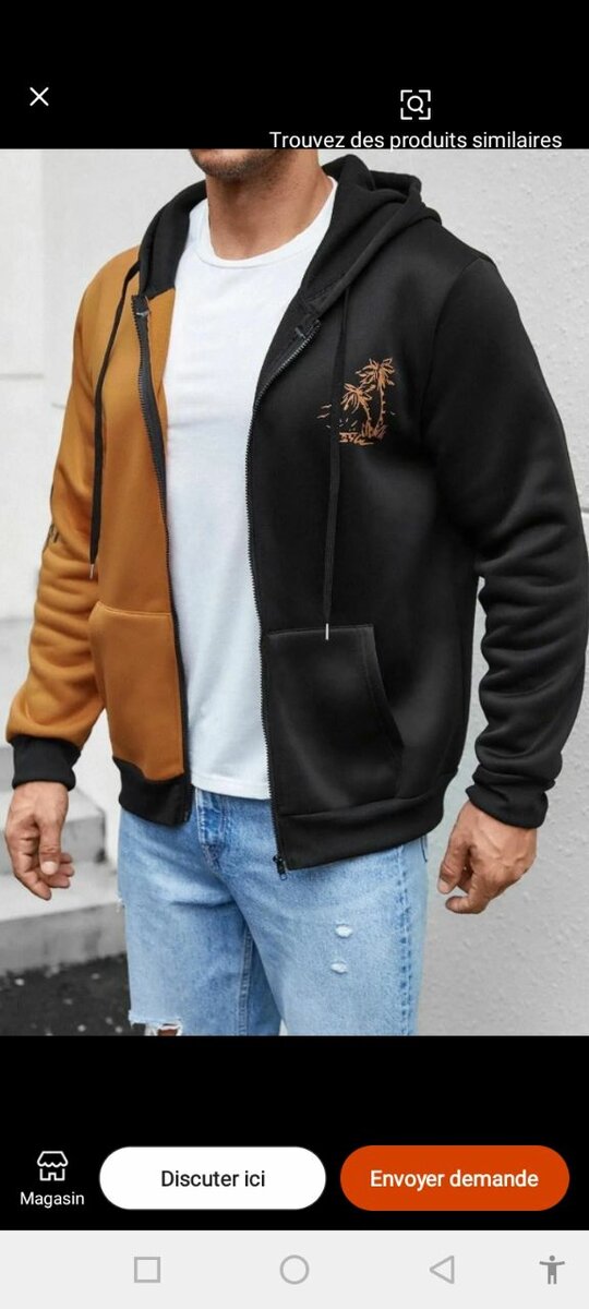 Veste à capuche bicolore