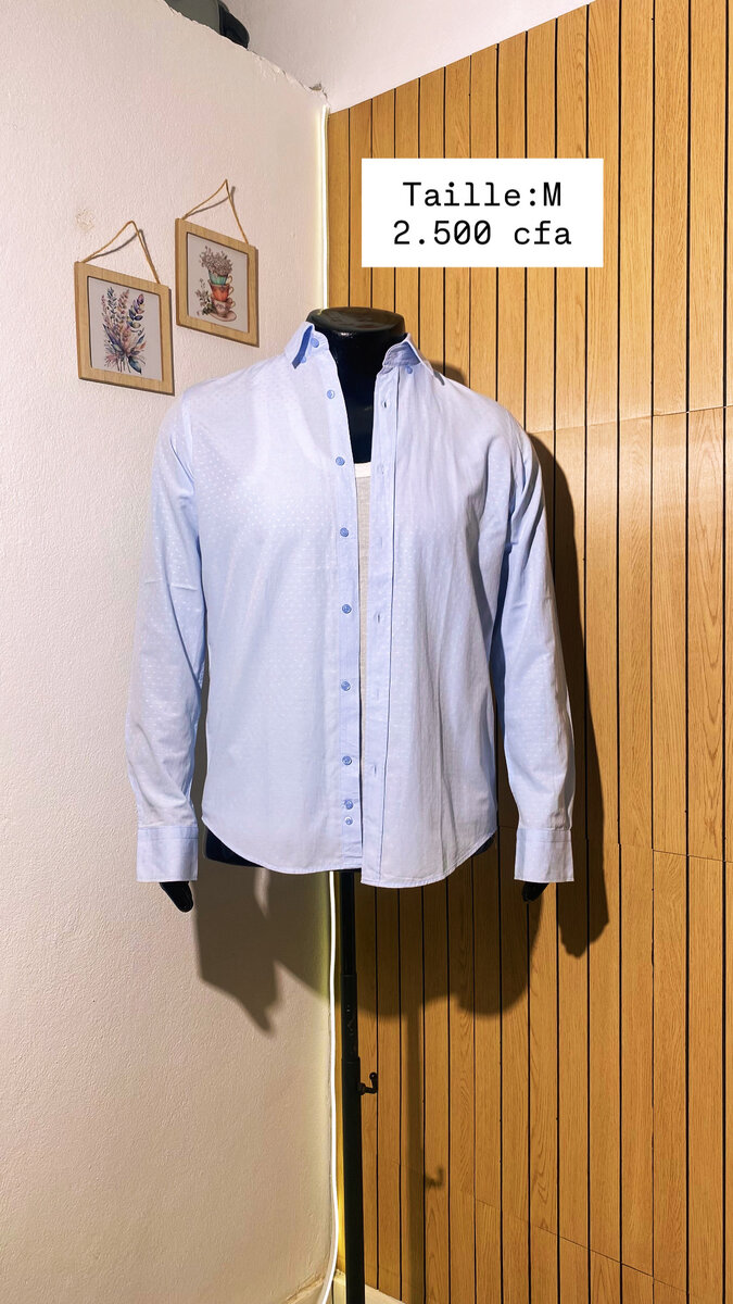 Chemise élégante bleue homme