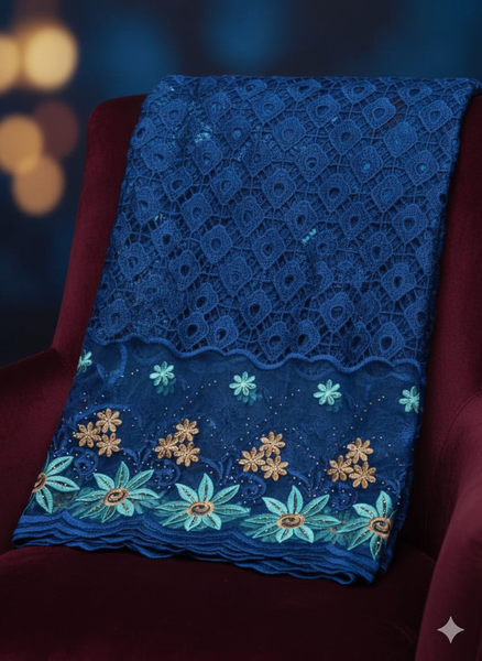 Tissu en dentelle brodé chic