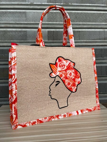 Sac en jute Africaine motif