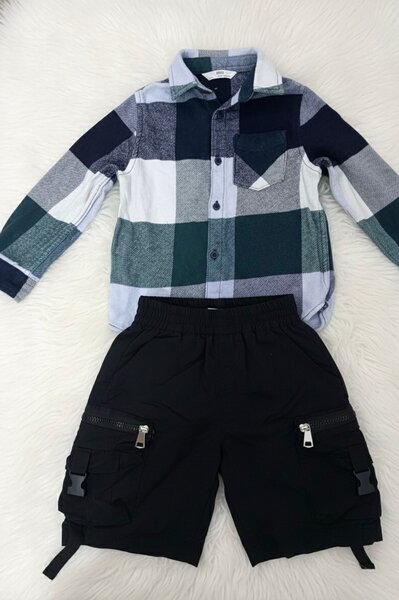 Set Chemise à Carreaux Enfant