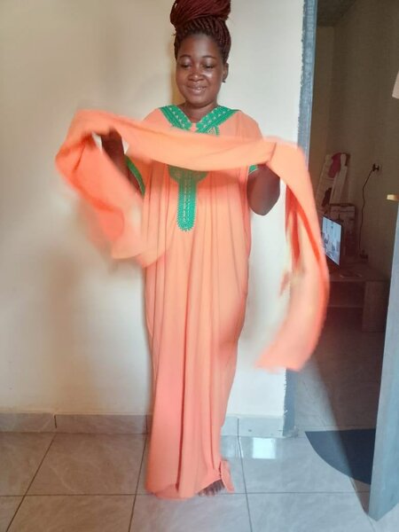 Robe Caftan Orange Élégante