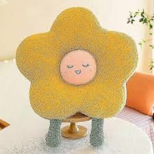 Coussin peluche fleur douce