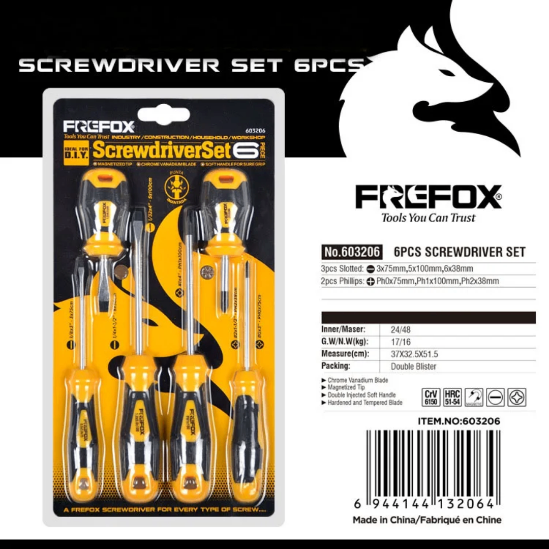 FREFOX Set de Tournevis 6 Pièces