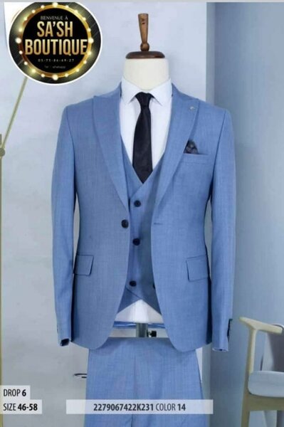 Costume Homme Élégant Bleu