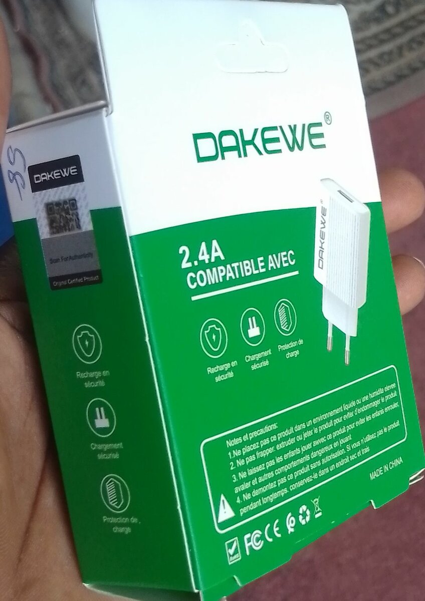 Chargeur rapide 2.4A Dakewe