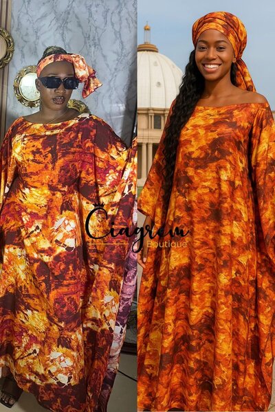Robe longue en wax