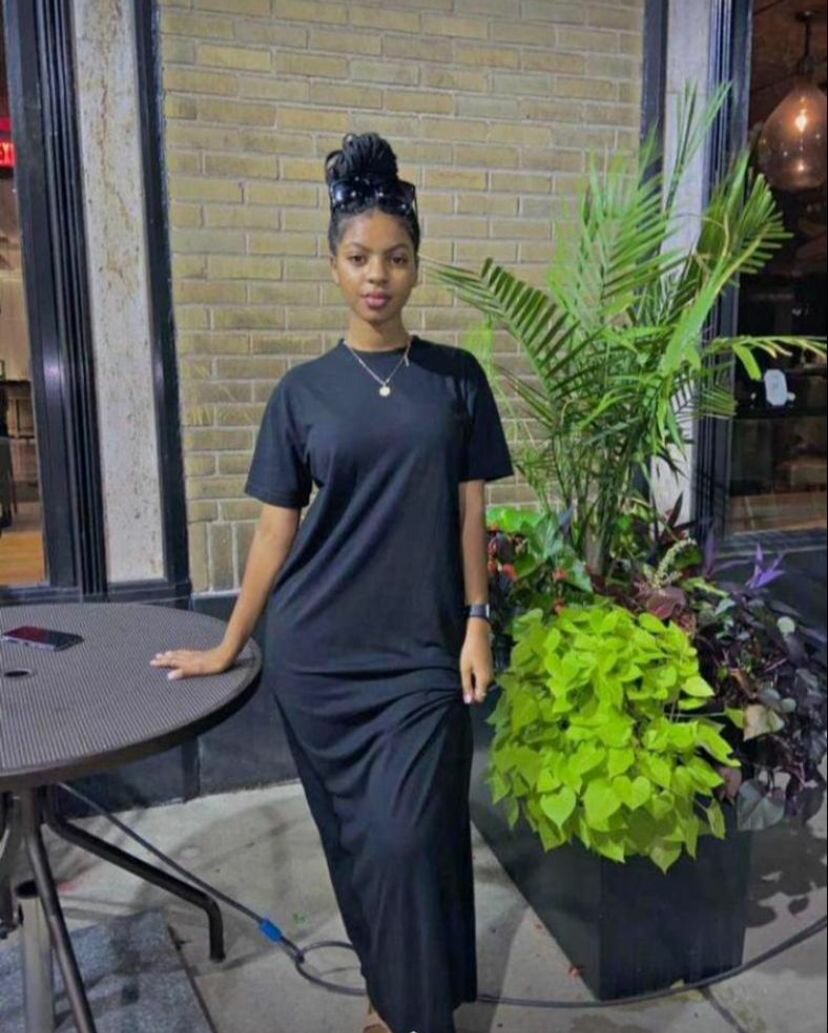 Robe longue t-shirt noire femme