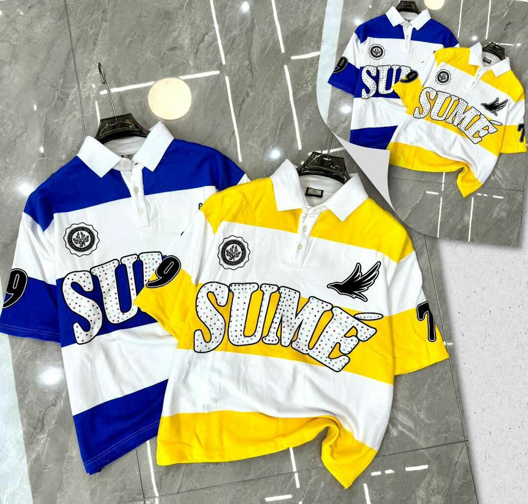 Polos rayés graphiques unisexes