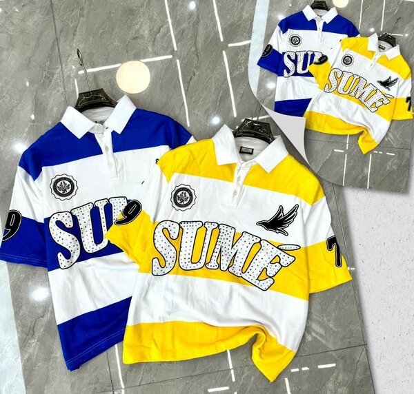 Polos rayés graphiques unisexes