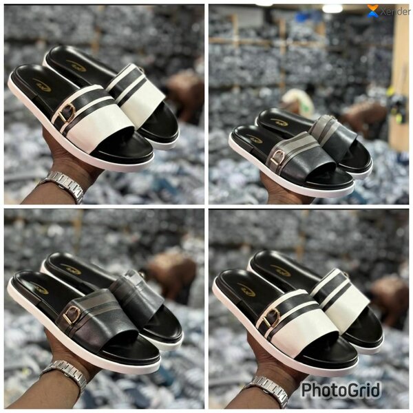 Sandales plates pour hommes en cuir