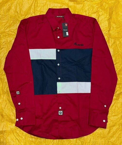 Chemise homme rouge à motifs