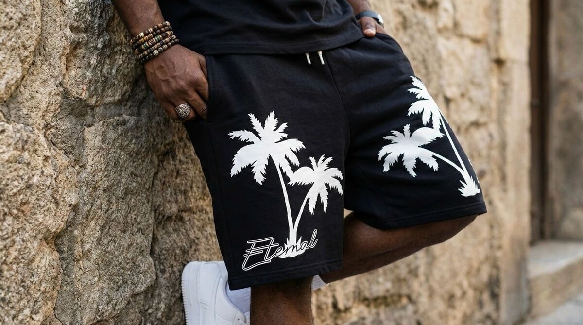Shorts homme avec palmiers