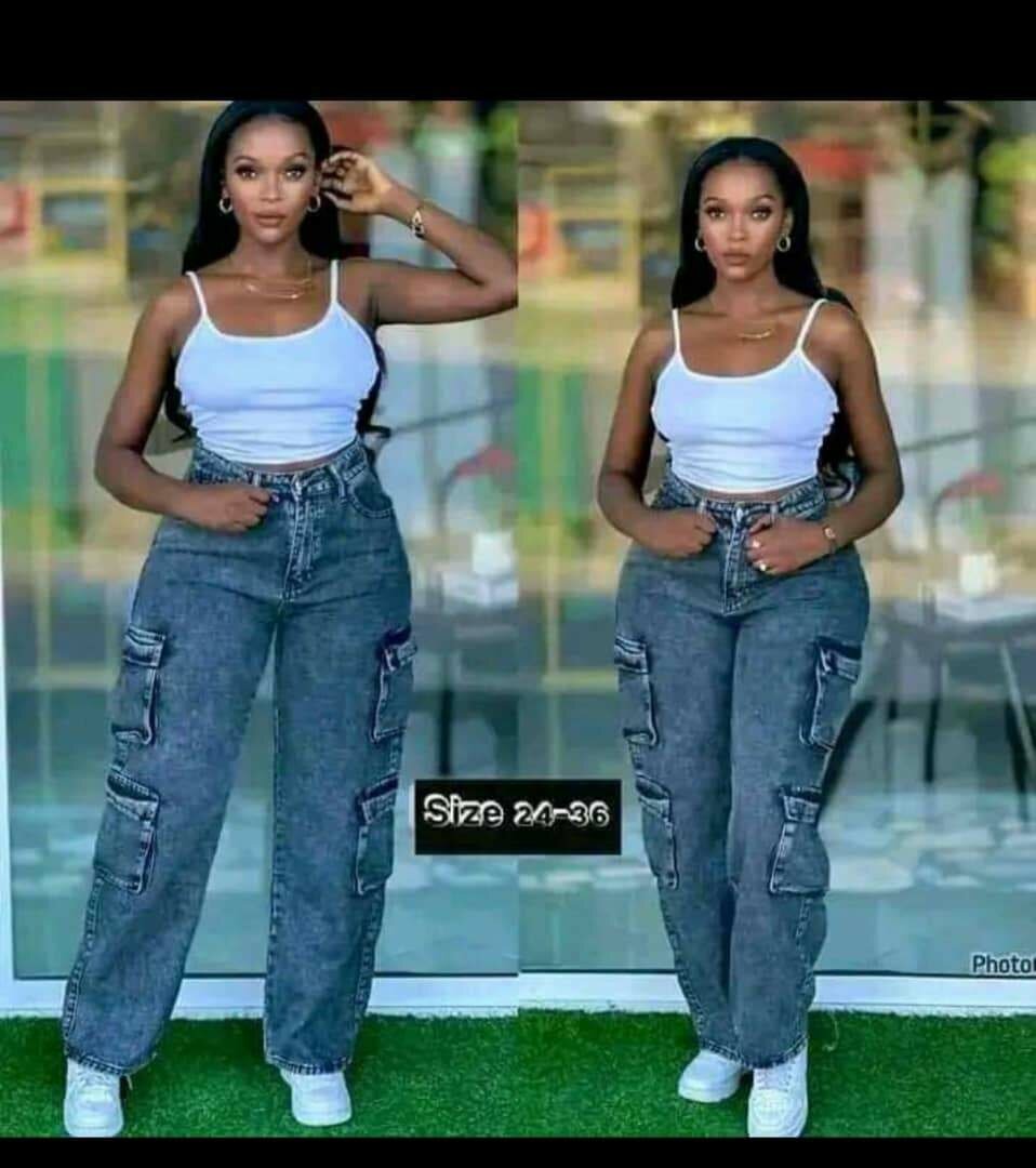 Jean cargo pour femme