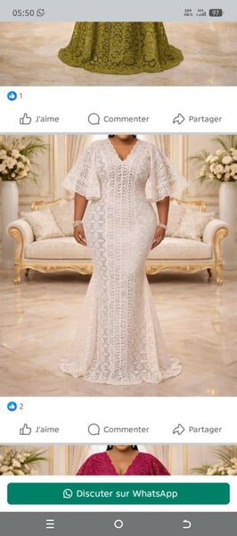 Robe Longue Évasée en Dentelle