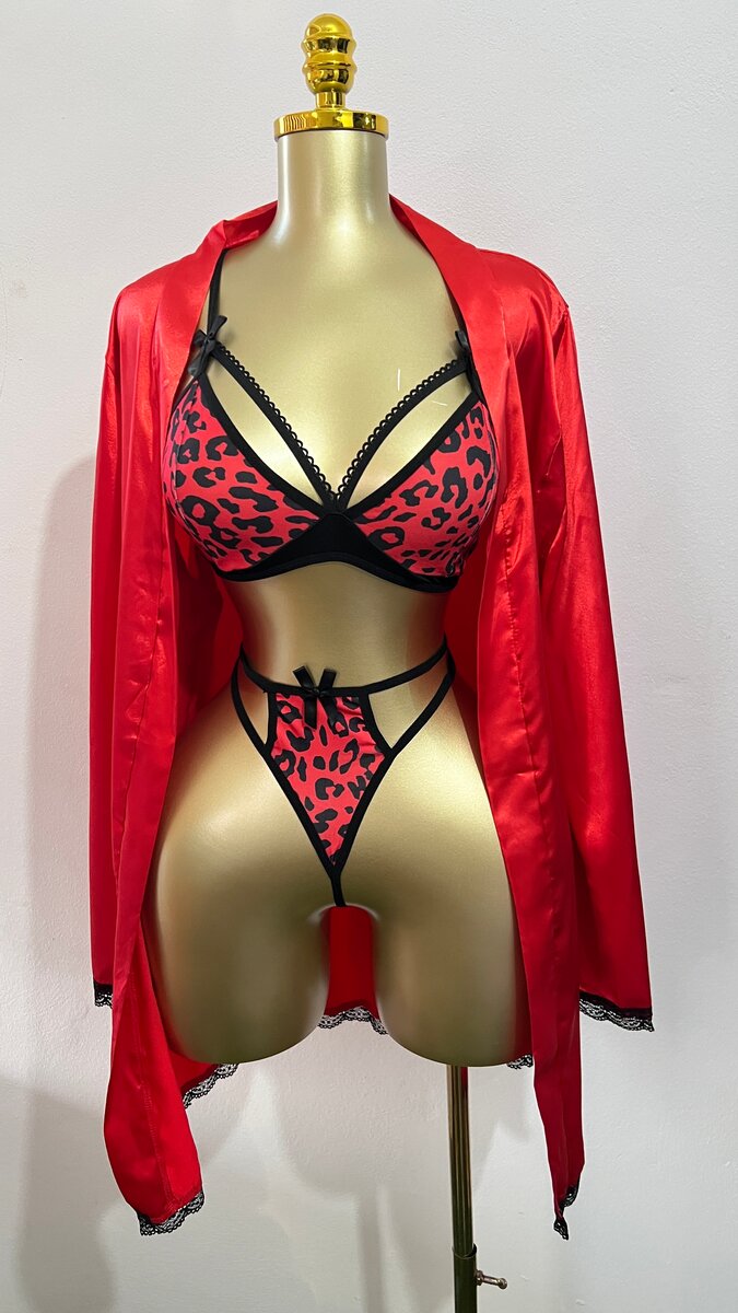 Ensemble lingerie léopard luxe