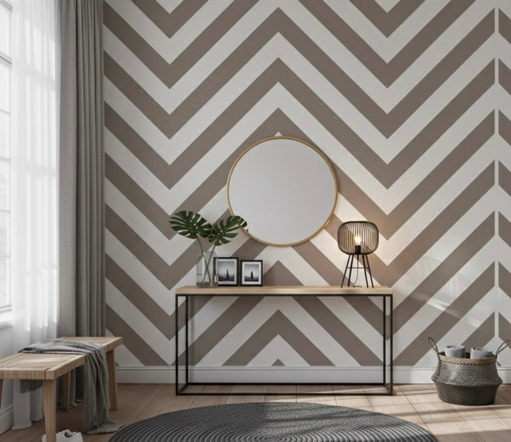 Papier peint à chevrons élégant