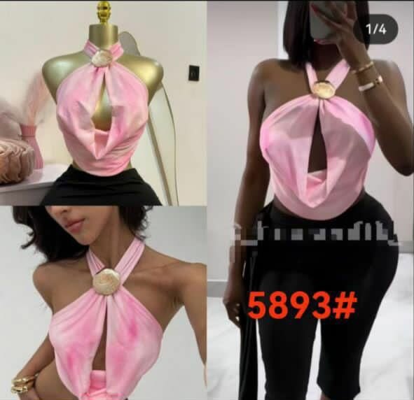 Top dos nu rose élégant