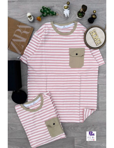 T-shirt rayé avec poche